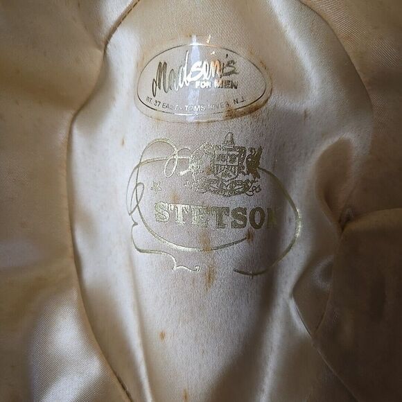 Stetson Fedora Hat Size 7  Tan Suede Leather Vintage Union Tag - Picture 9 of 11